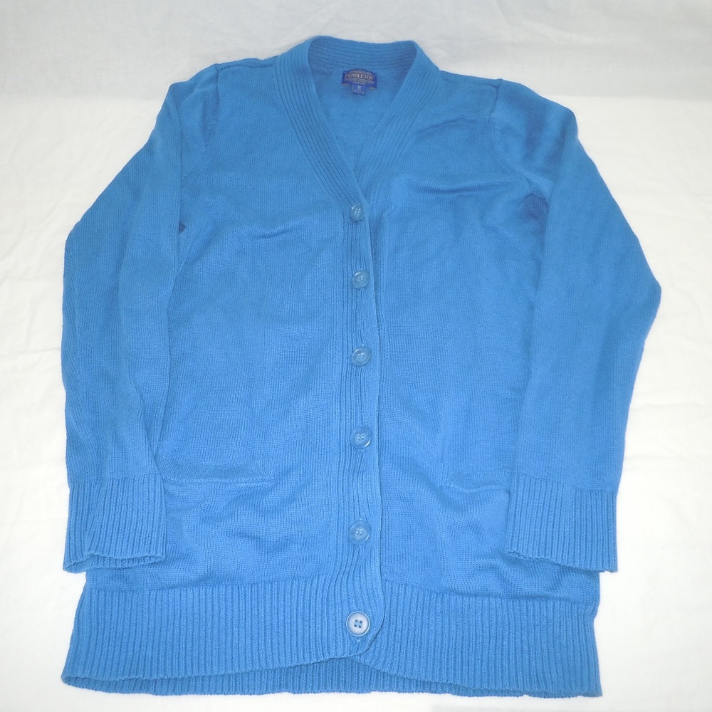 Pendleton Cardigan Sweater Medium M Blue Vintage